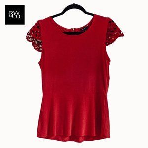 Peplum Broid Red